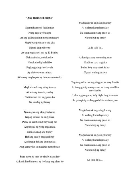 huling el bimbo lyrics|Ang Huling El Bimbo / The Last El Bimbo (English Translation).